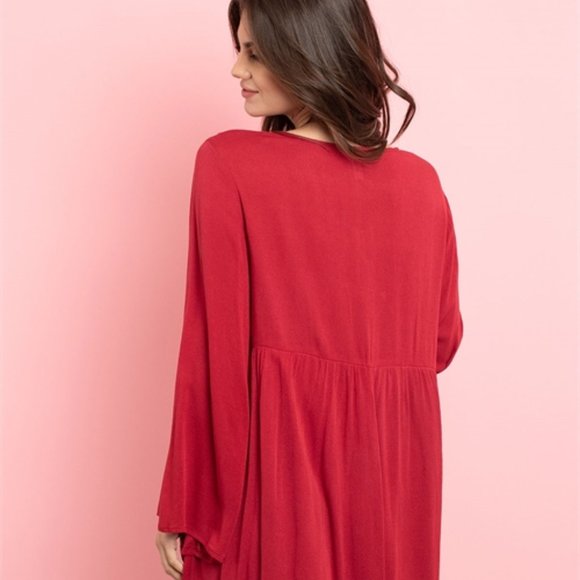 Burgundy wine Boho style dress - Picture 4 of 13